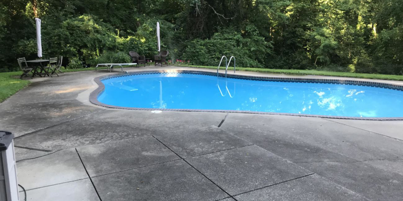 Pool Deck Cleaning Before
